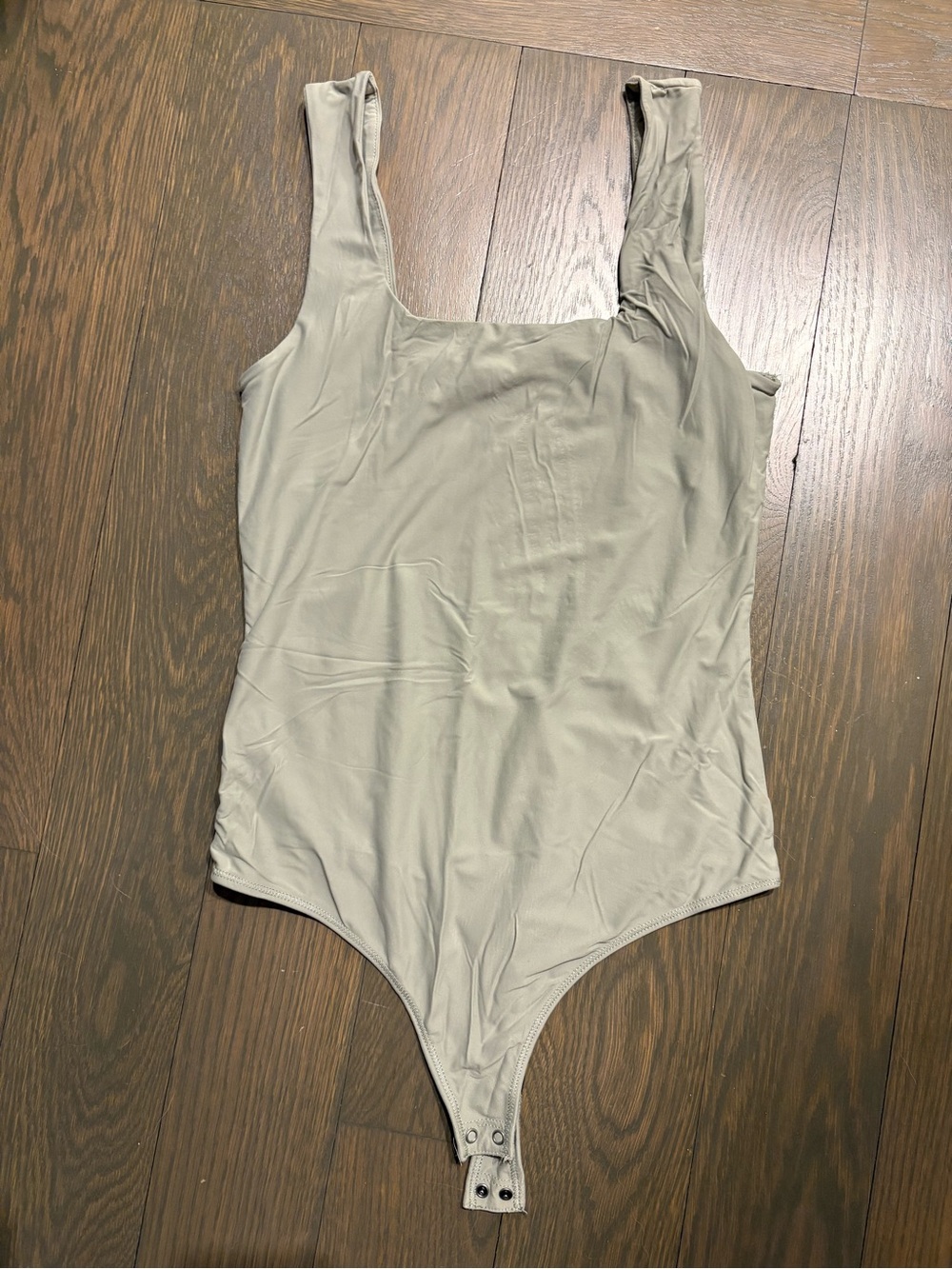 Abercrombie Soft Matte Seamless Squareneck Bodysuit Green Small